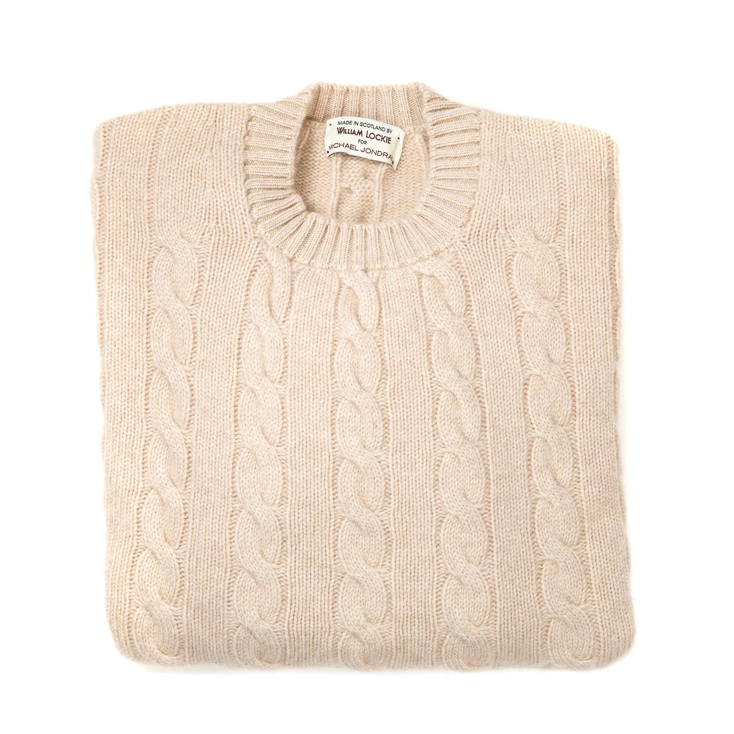 Zopf-Pullover "Chirnside Cable" aus reinem schottischen 4 Ply-Kaschmir